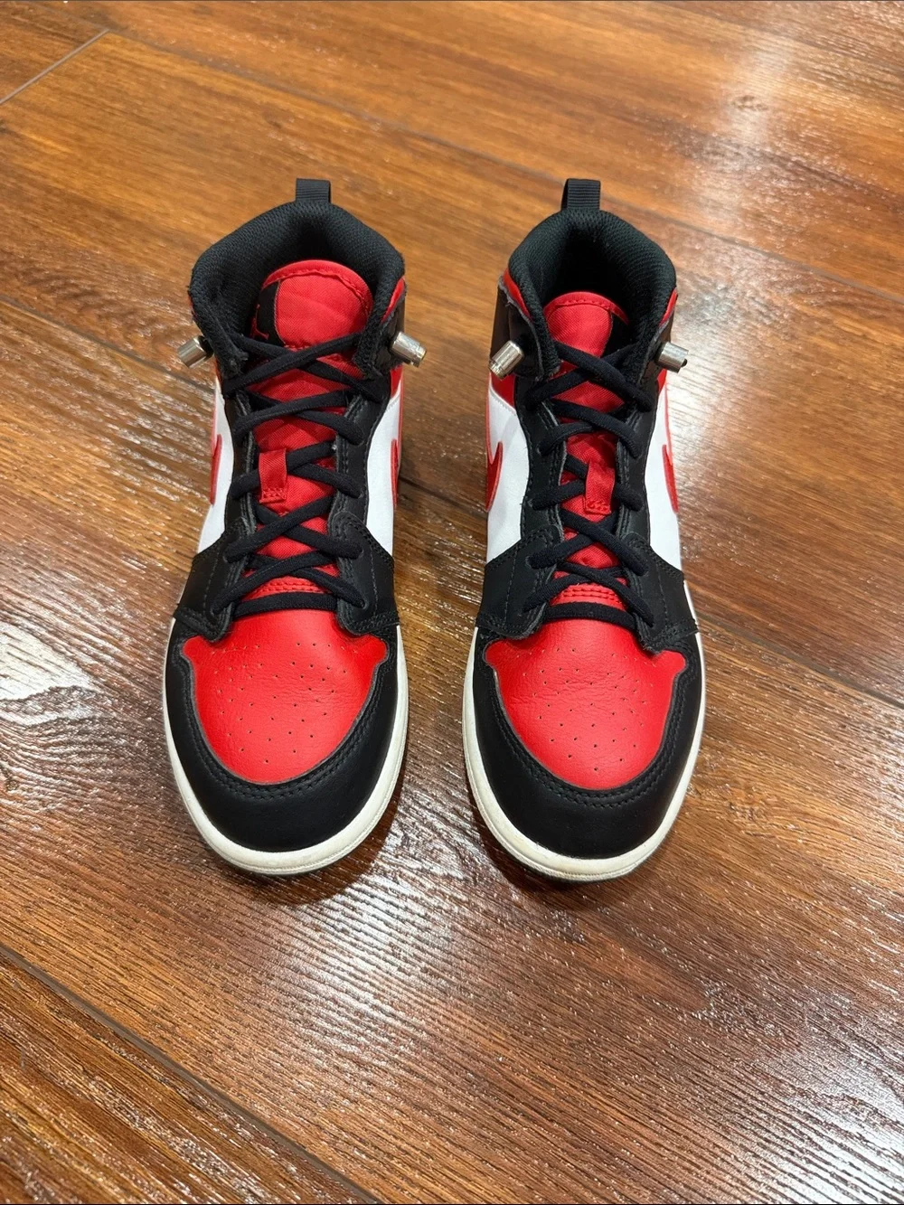 Jordan Kids Red, Black & White High-Top Sneakers